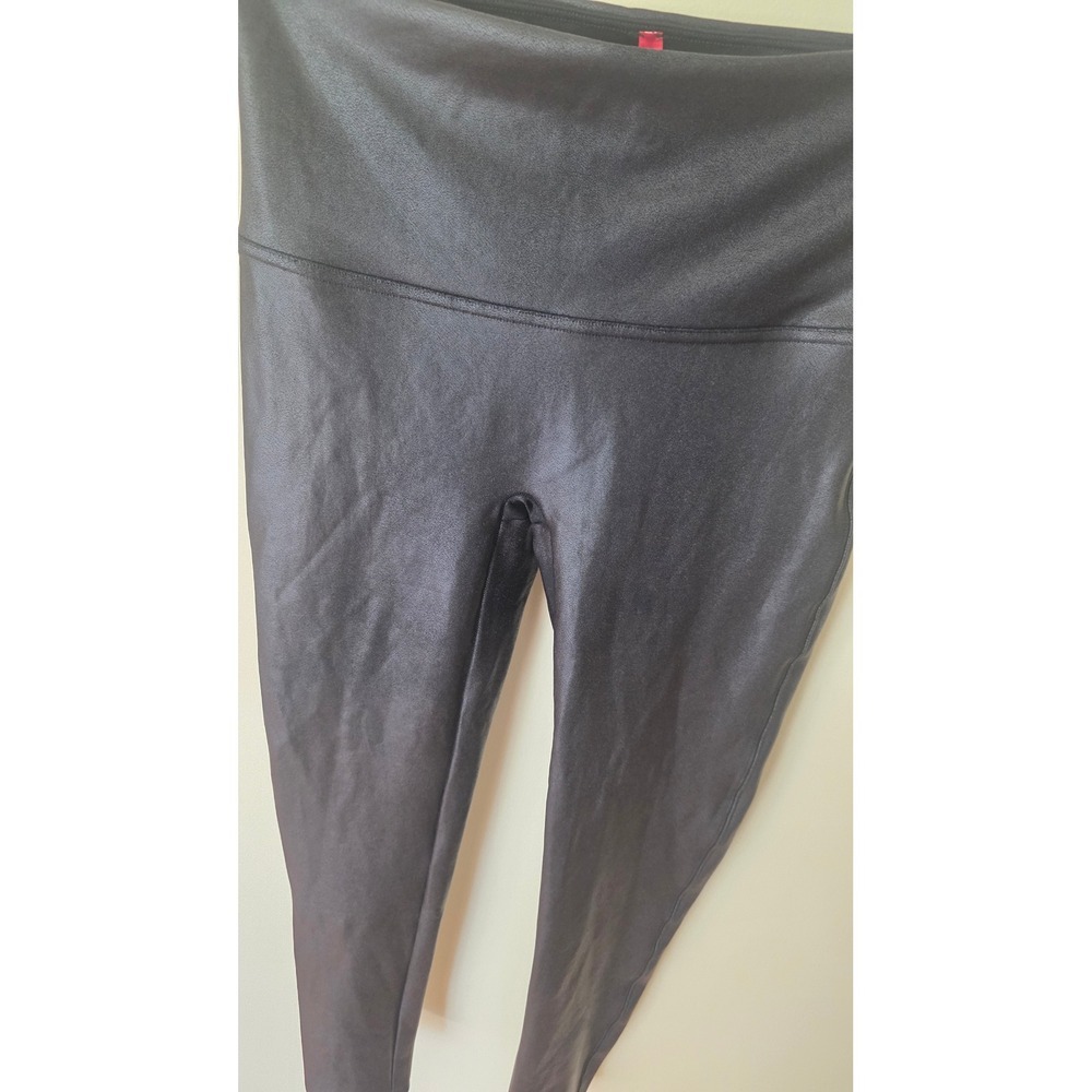 Spanx Faux Leather Leggings Black High Waisted Petite Large L/G - Picture 4 of 9